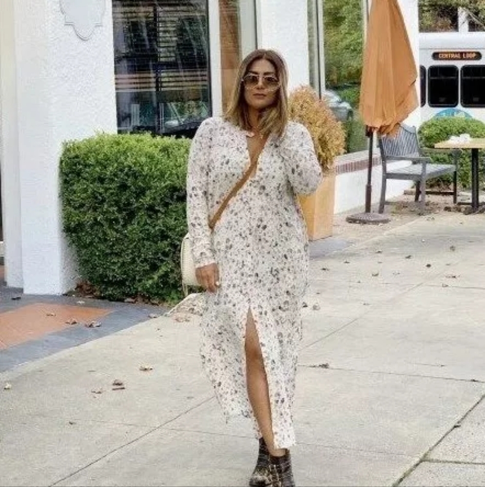 Free People Intimately Animal Print Maxed Out Maxi Top Dress Robe Duster SMALL - Picture 5 of 16